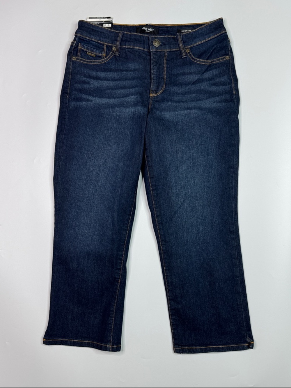 Nine West Chrystie Capri Dark Wash Jeans Size 4 NWT